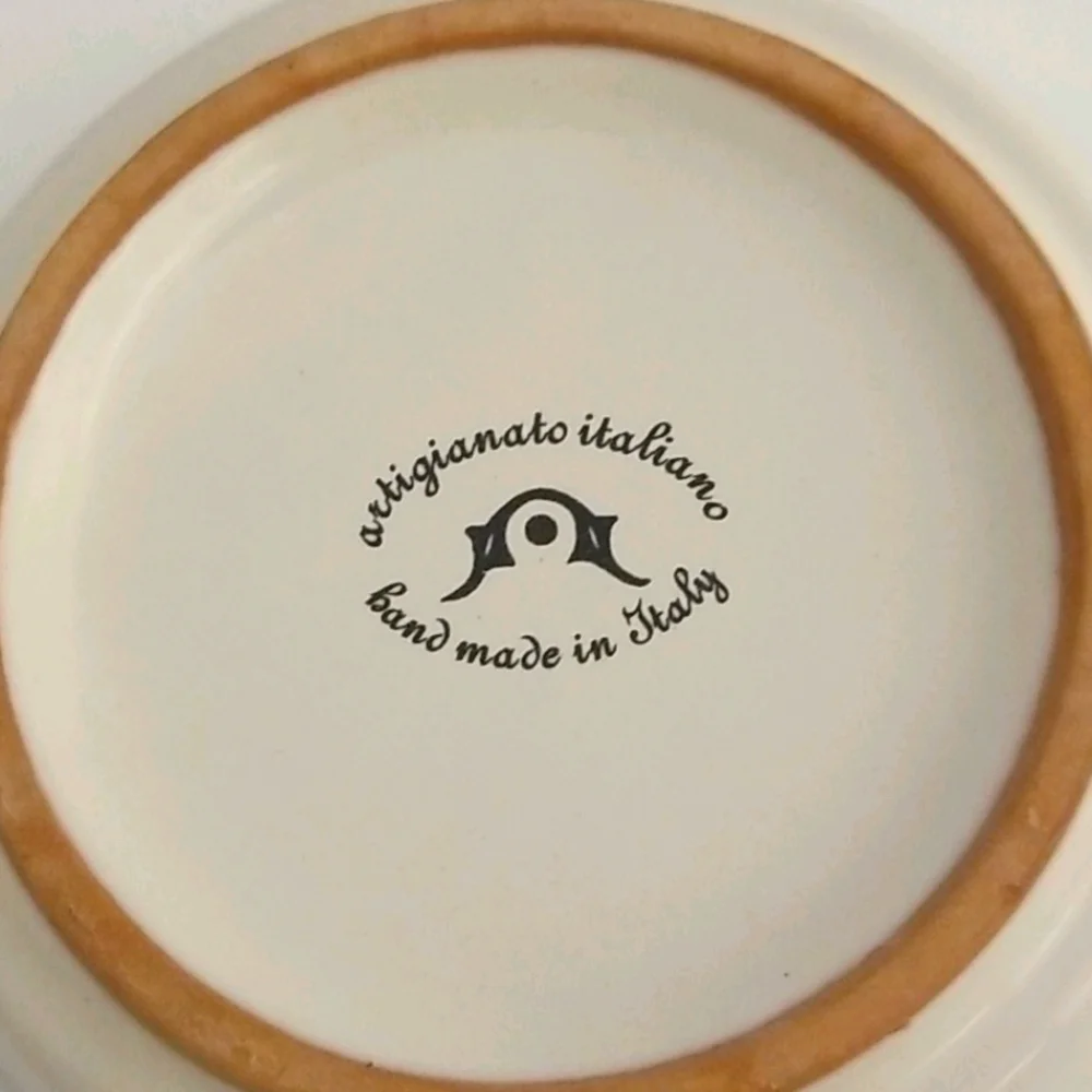 Artigianato Italiano/Italy Floral art Trinket tray, saucer, Ashtray - Picture 5 of 7